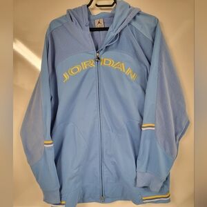 Vintage Y2K Jordan Full Zip Hoodie Mesh Panel Track Jacket Light Blue XL